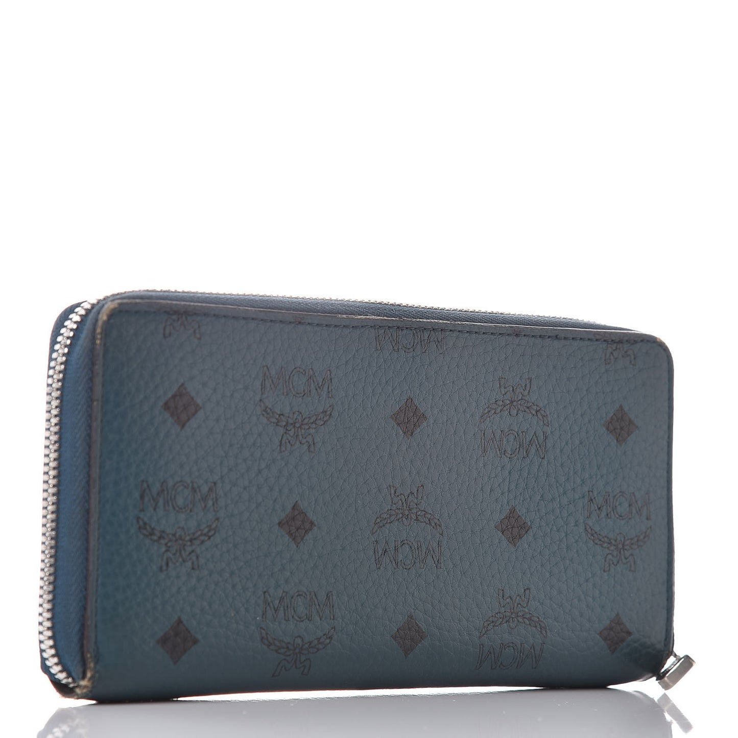 Heritage Visetos Large Zip Around Wallet Blue
