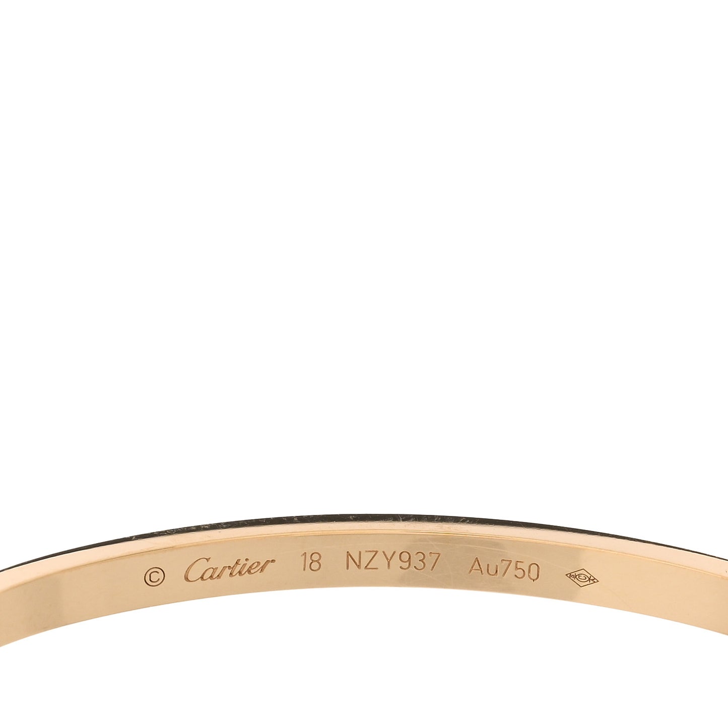 18K Yellow Gold 6 Diamond Small LOVE Bracelet 18