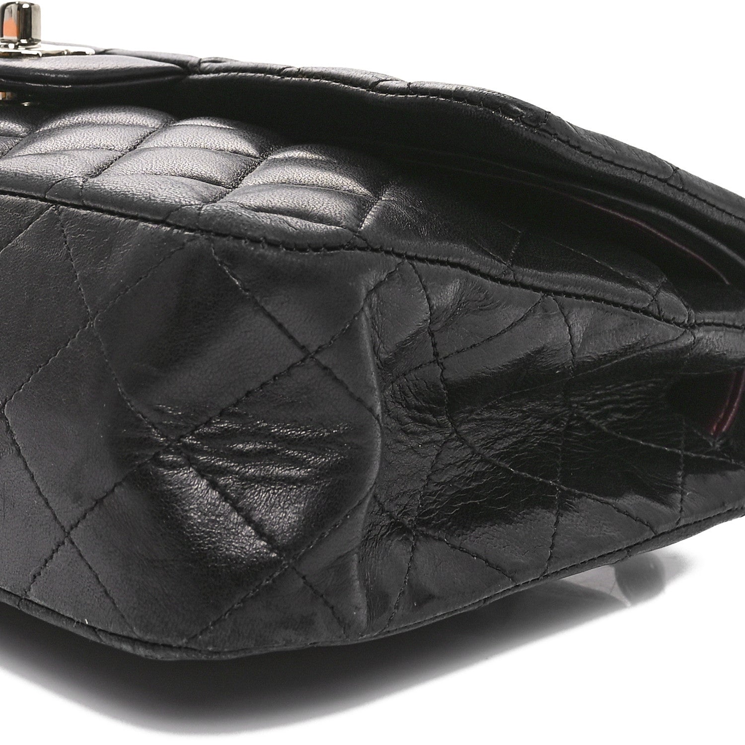 Chanel Lambskin Quilted Medium Double Flap Black 10 of 11