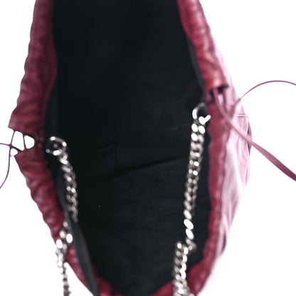 Saint Laurent Lambskin Teddy Drawstring Bag Burgundy 5 of 12