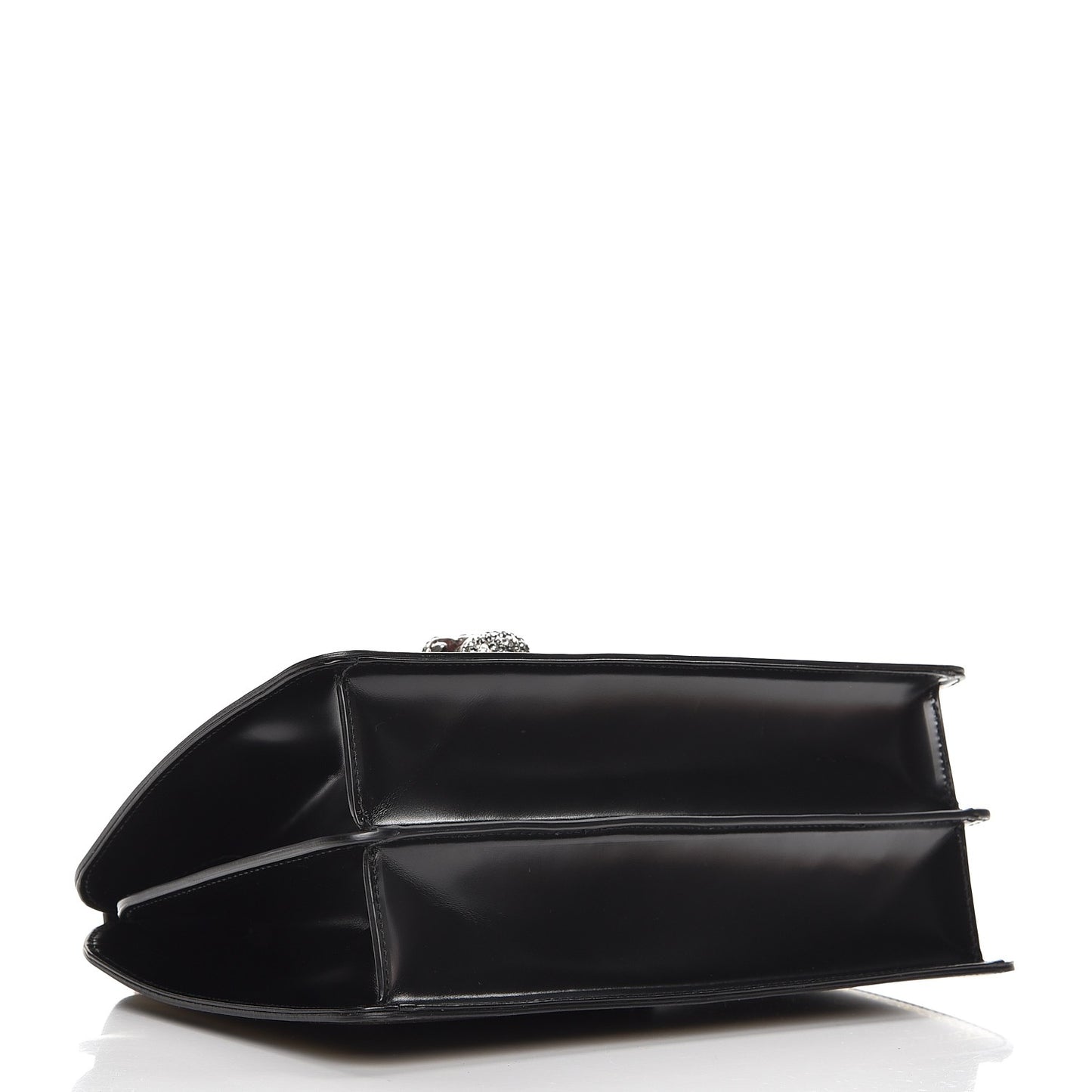 Calfskin Bamboo Medium Thiara Top Handle Bag Black