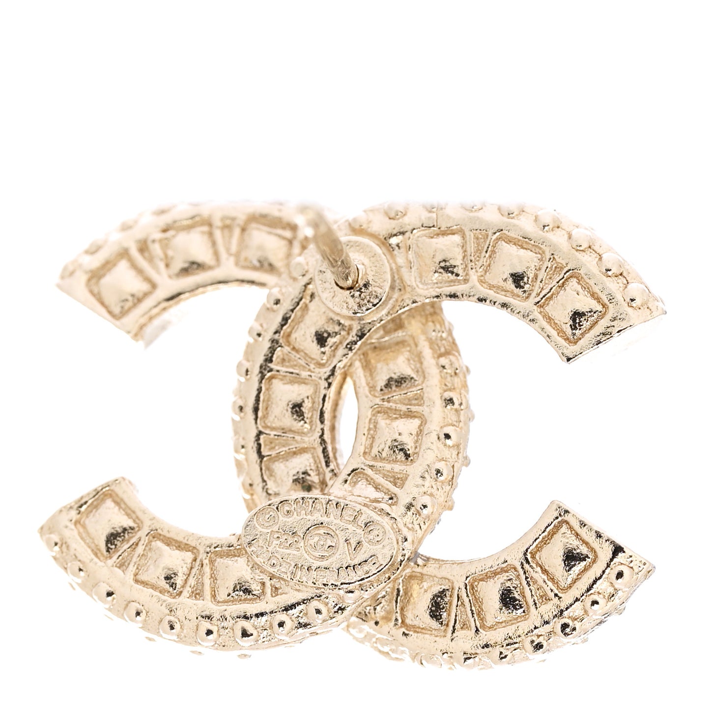 Crystal Timeless CC Earrings Light Gold