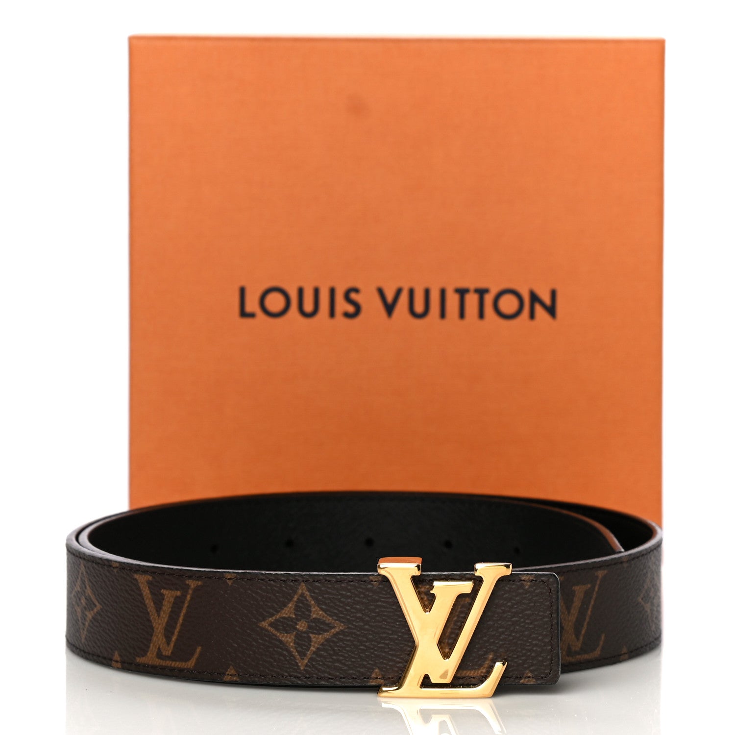 Louis Vuitton Calfskin Monogram 30mm LV Initiales Reversible Belt 80 32 Black 7 of 7