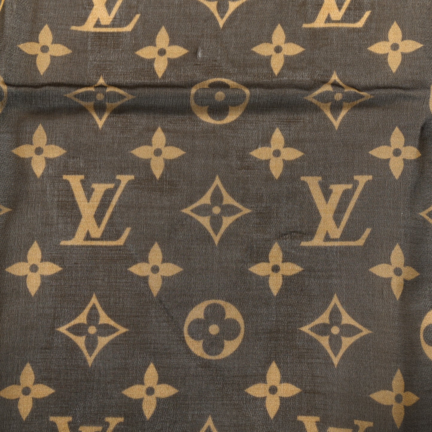 LV X TM Silk Monogram Cerise Square Scarf 55 Brown