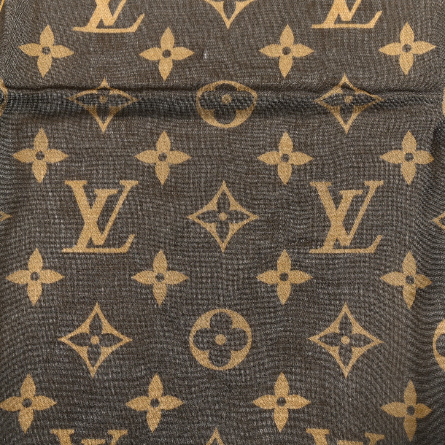Louis Vuitton LV X TM Silk Monogram Cerise Square Scarf 55 Brown 4 of 4