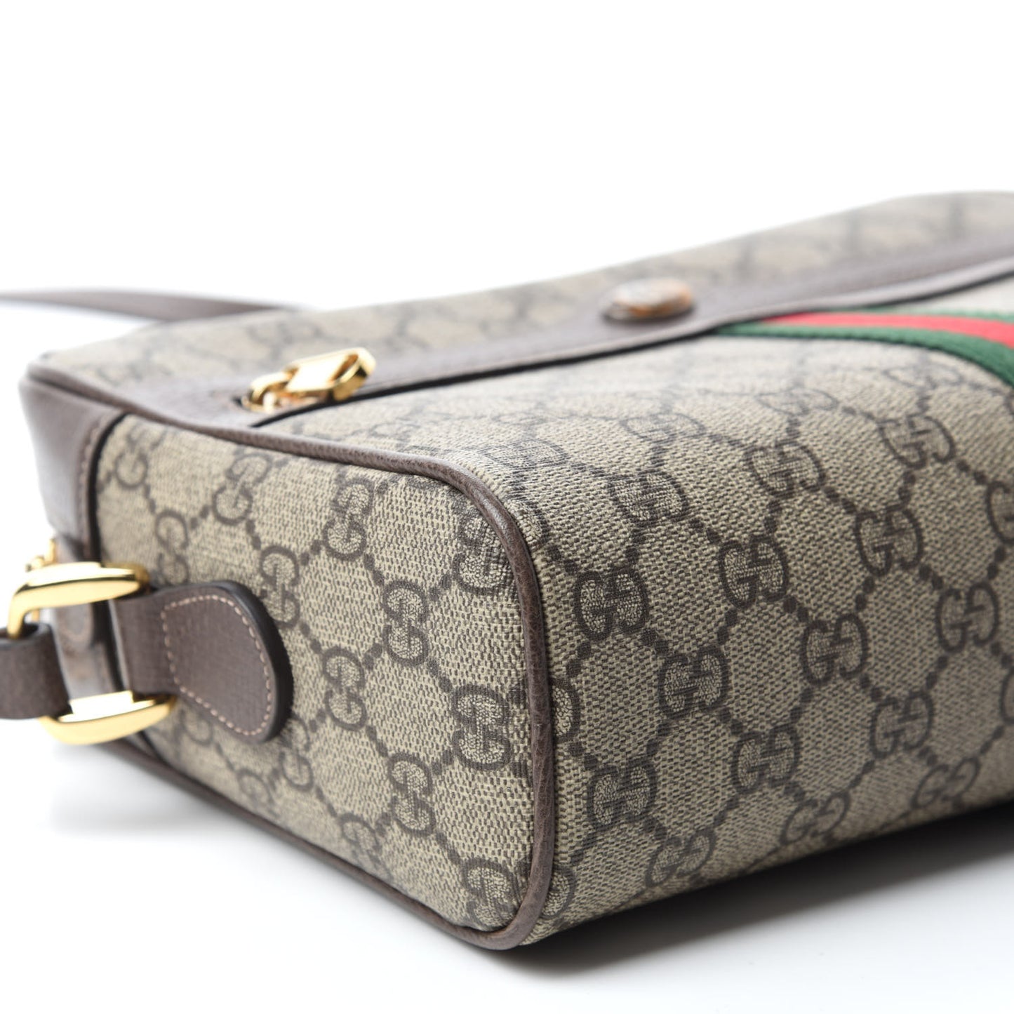 GG Supreme Monogram Web Small Ophidia Shoulder Bag Brown