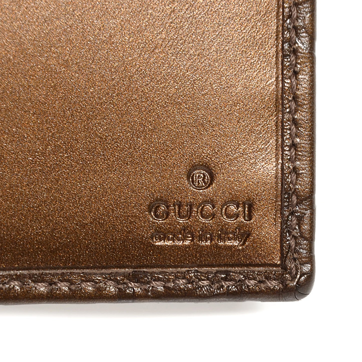 Guccissima Dice Compact Trademark Wallet Bronze