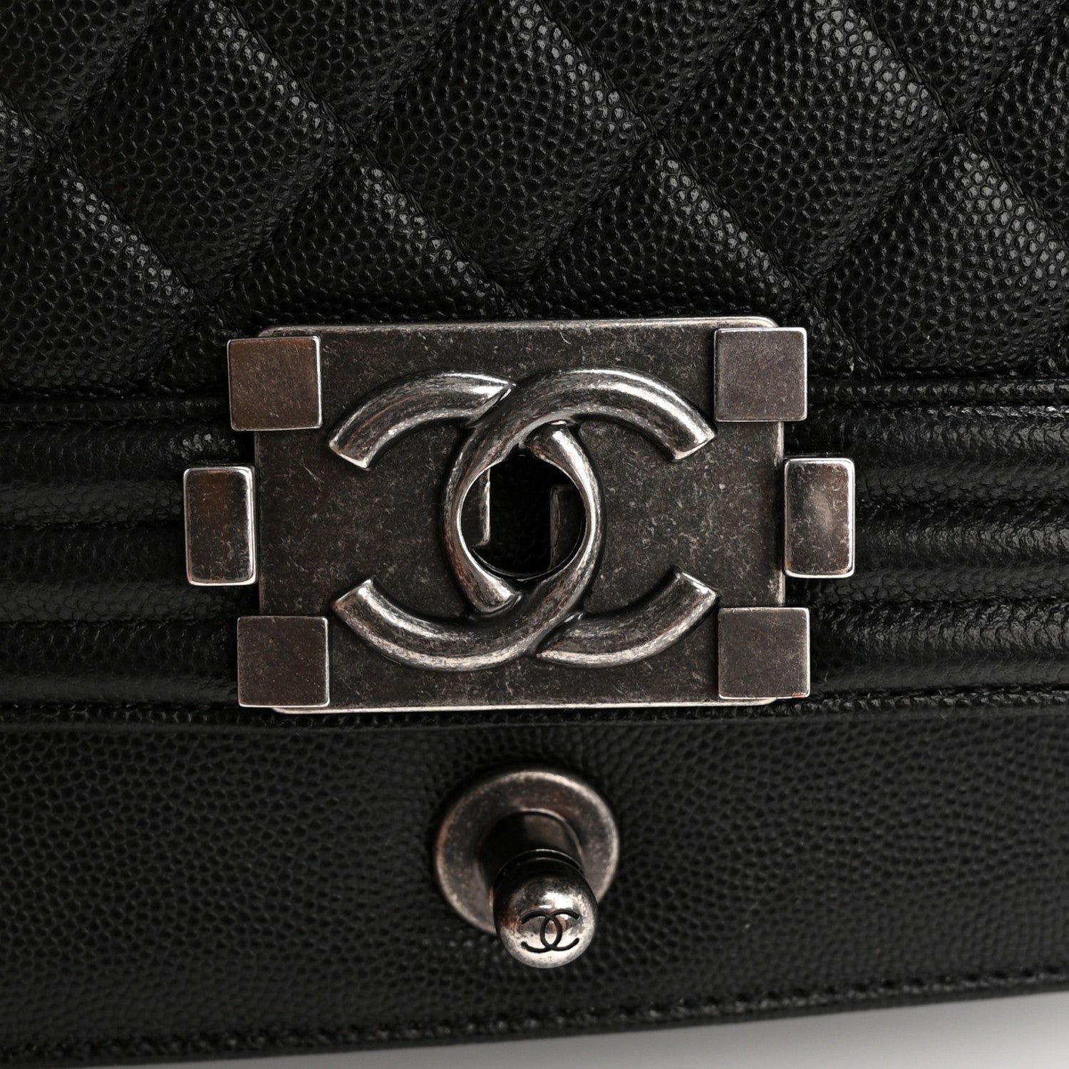 Chanel Caviar Quilted Medium Boy Flap Black 12 of 13