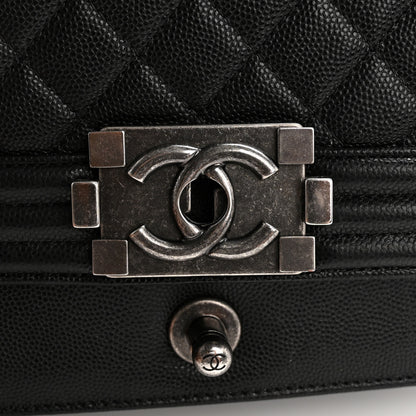 Chanel Caviar Quilted Medium Boy Flap Black 12 of 13