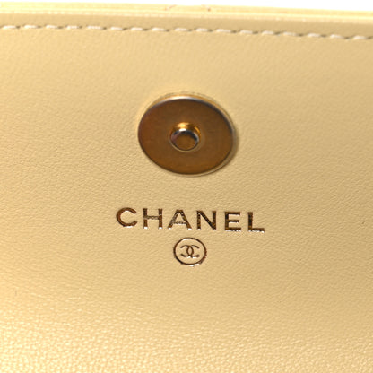 Chanel Lambskin Quilted Pearl Crush Clutch With Chain Yellow 6 of 11