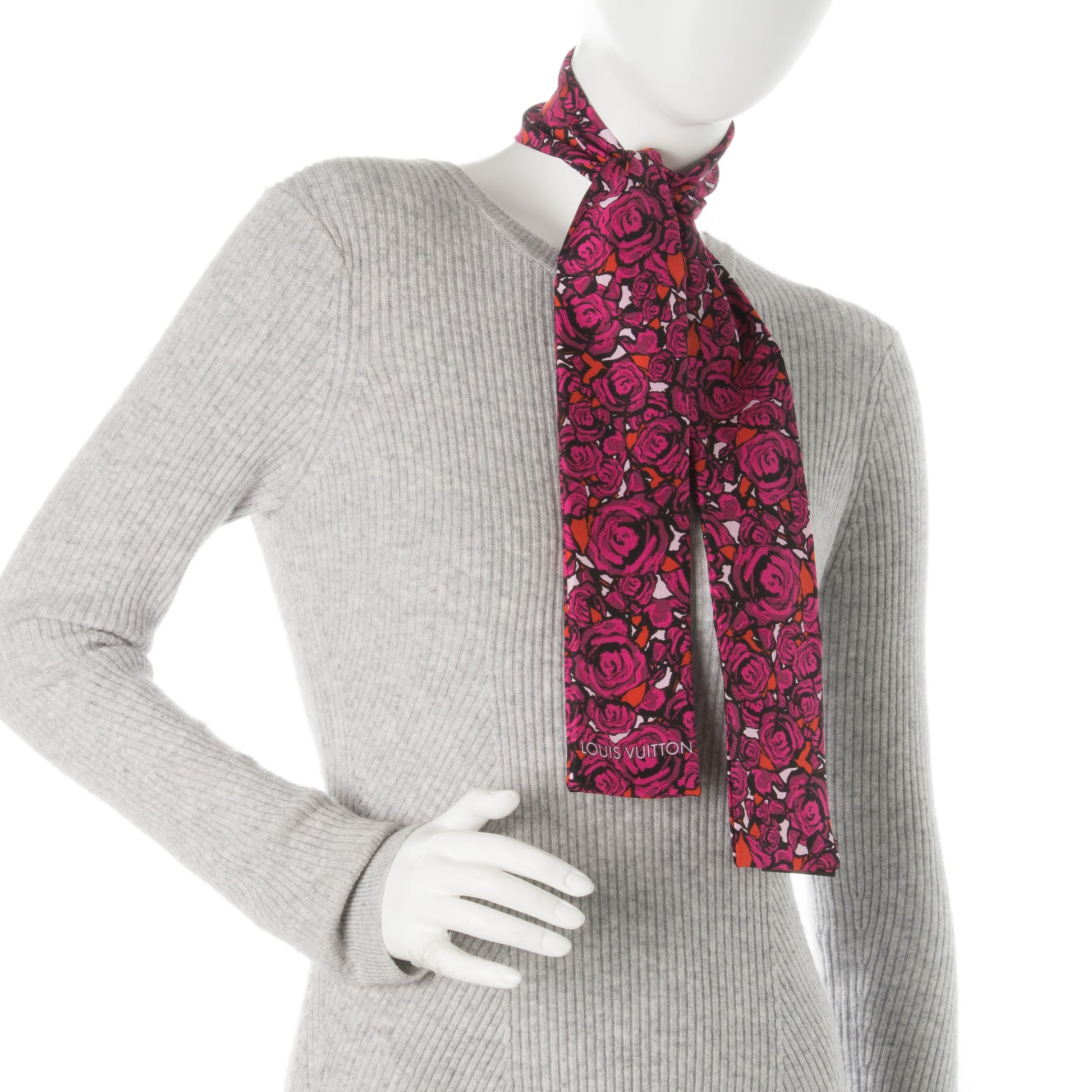 Louis Vuitton Silk Rock'n'Roses Bandeau Berry 2 of 5