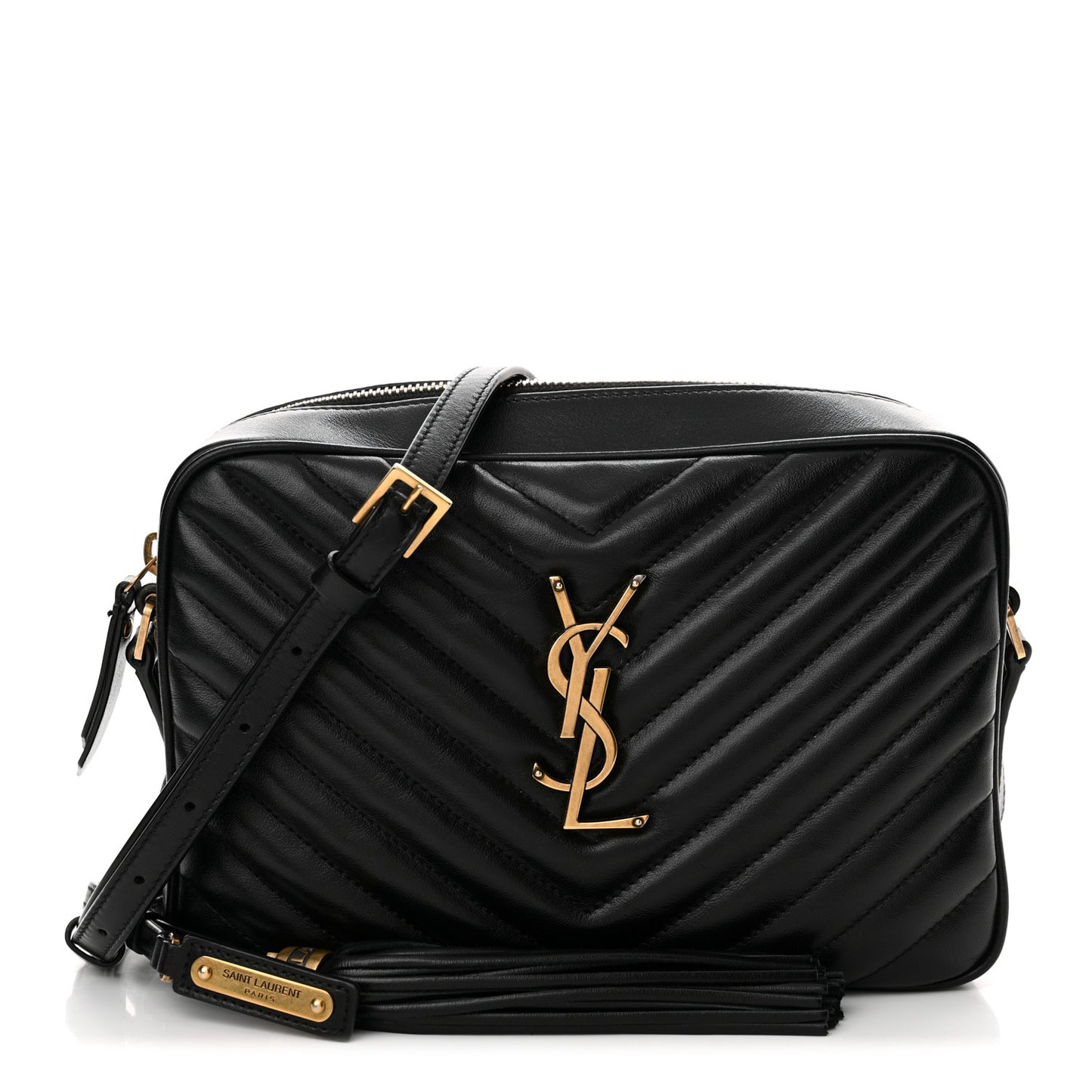 Calfskin Matelasse Monogram Lou Camera Bag Black