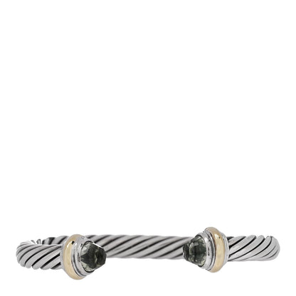 David Yurman Sterling Silver 14K Yellow Gold Prasiolite 7mm Cable Classics Bracelet 1 of 3