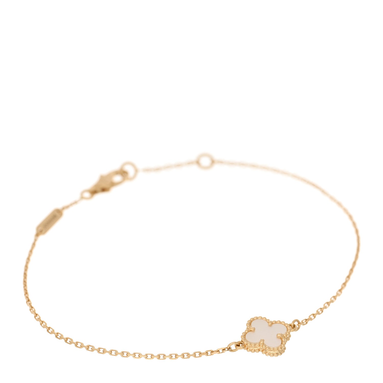 Van Cleef & Arpels 18K Yellow Gold Mother of Pearl Sweet Alhambra Bracelet 1 of 4