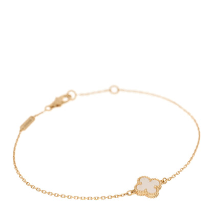 Van Cleef & Arpels 18K Yellow Gold Mother of Pearl Sweet Alhambra Bracelet 1 of 4