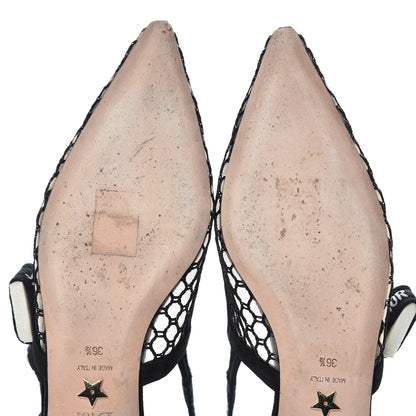 Christian Dior Resille Lambskin Ribbon J'Adior Slingback Ballet Flats 36 Black 8 of 10