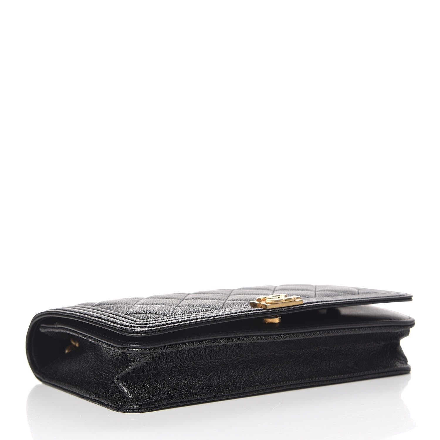 Chanel Caviar Quilted Boy Wallet On Chain WOC Black 4 of 12