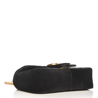 Gucci Velvet Matelasse Mini GG Marmont Shoulder Bag Black 4 of 8