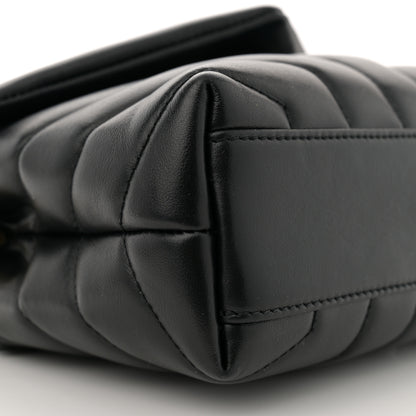 Saint Laurent Calfskin Y Quilted Monogram Toy Loulou Crossbody Bag Black 9 of 10