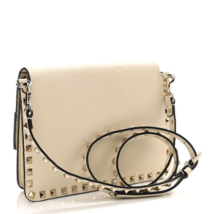 Valentino Garavani Pebbled Calfskin Rockstud Side Slip Crossbody Ivory 3 of 10