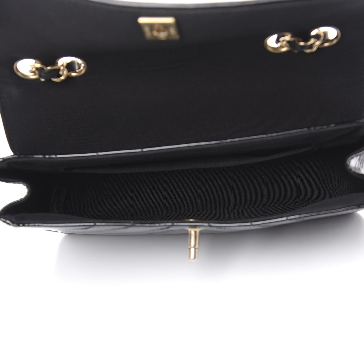 Patent Small Single Flap Black