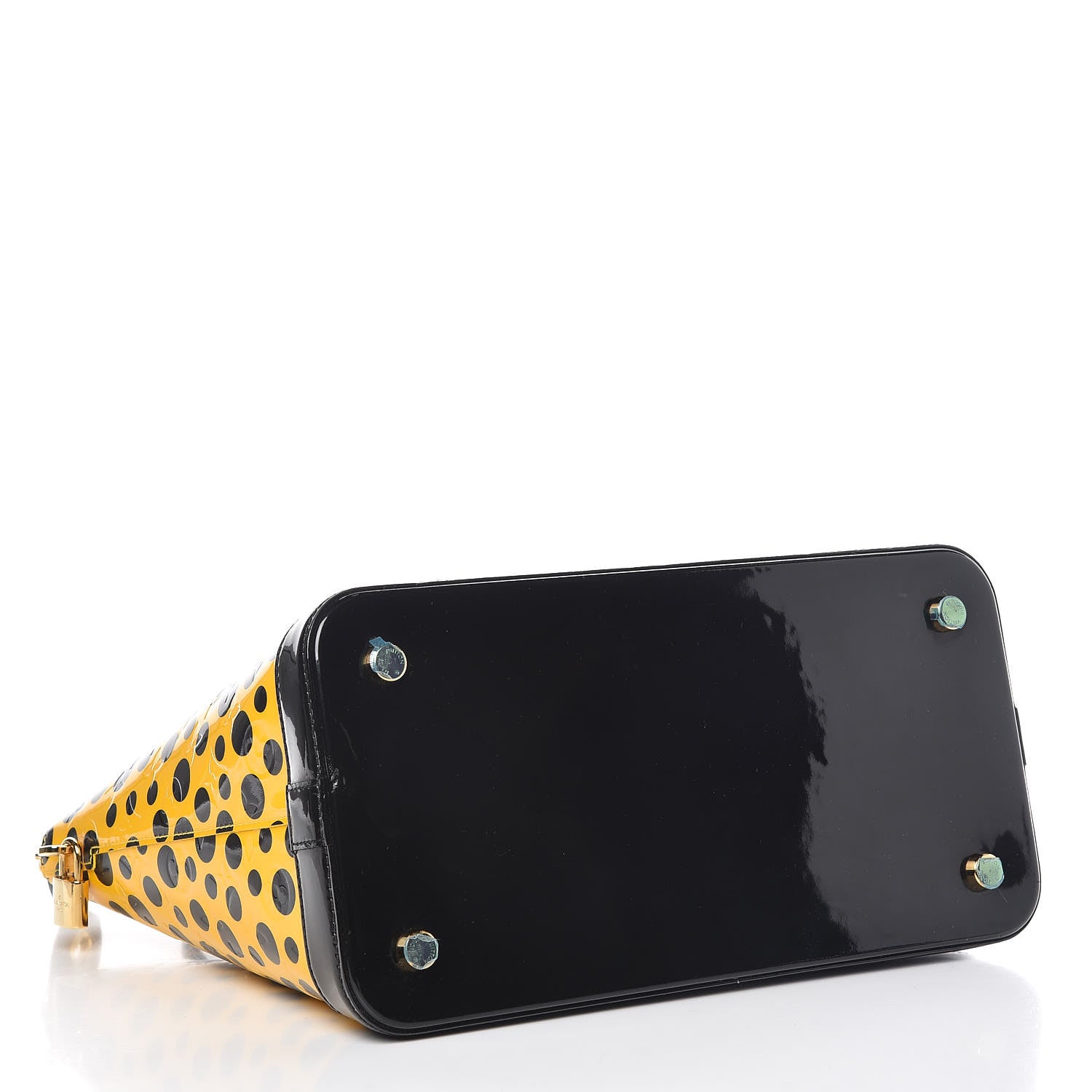 Louis Vuitton Vernis Kusama Infinity Dots Lockit MM Yellow 4 of 15