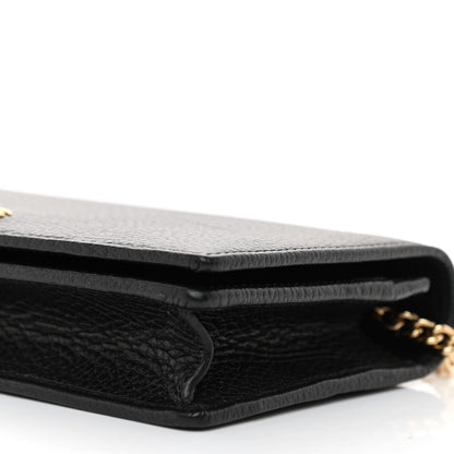 Gucci Calfskin Mini GG Marmont Chain Wallet Black 6 of 8