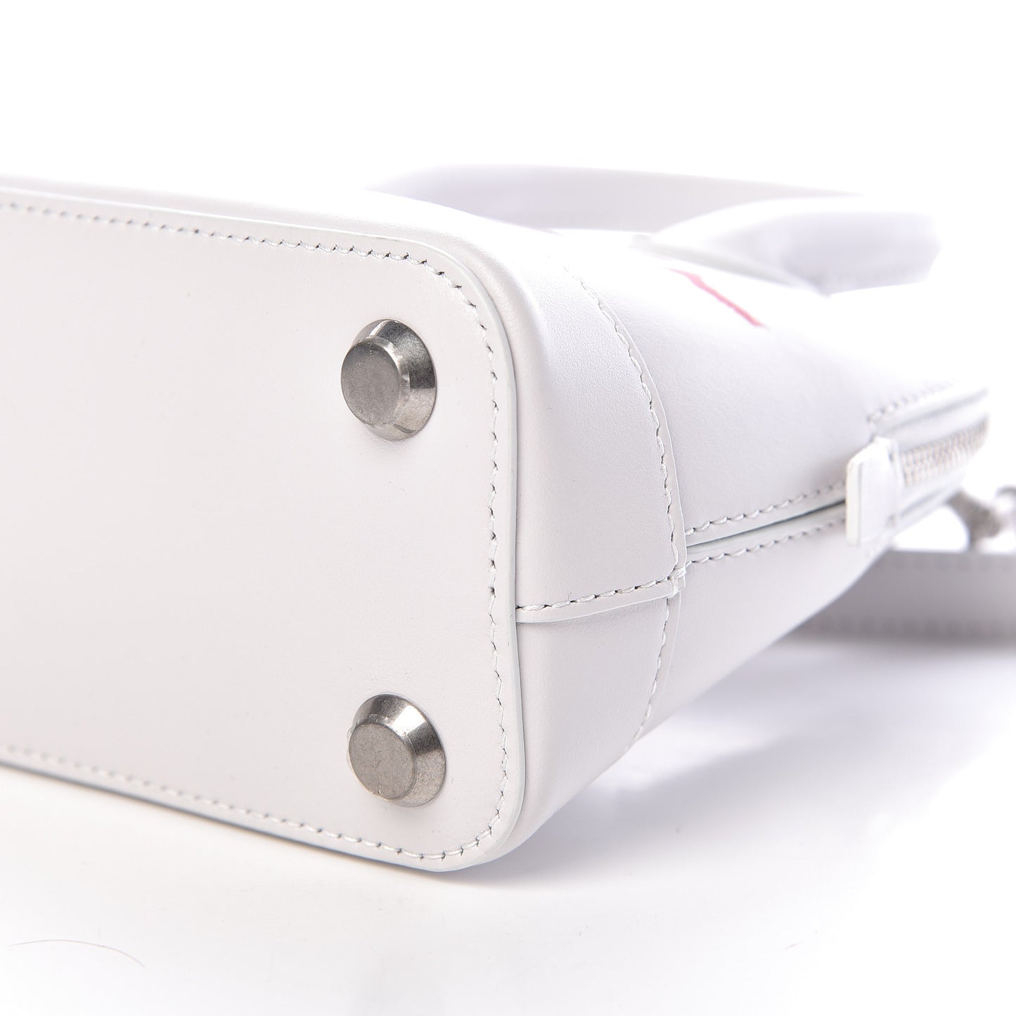Calfskin Lipstick Logo XXS Ville Top Handle Bag White