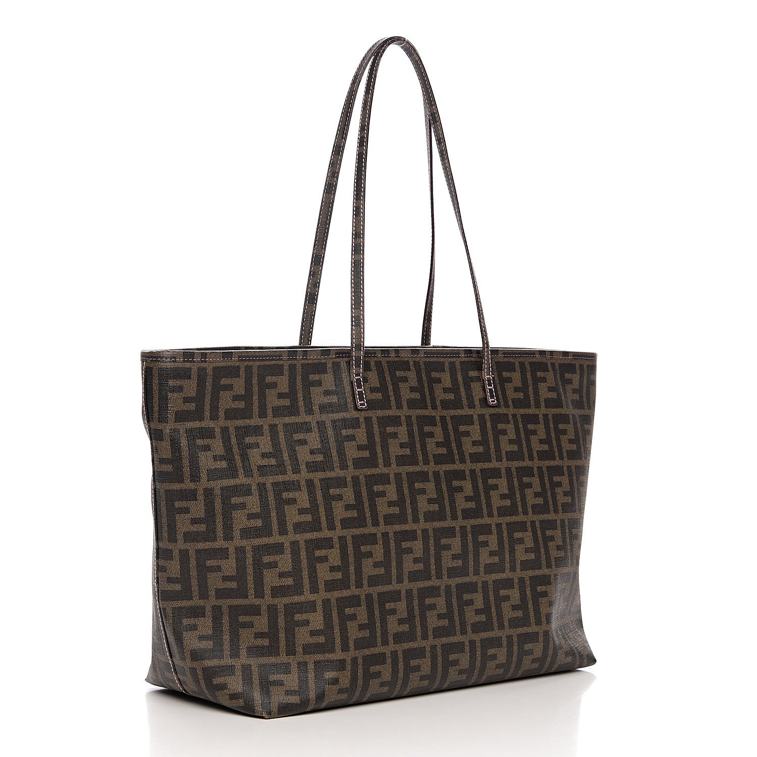 Fendi Zucca Spalmati Medium Roll Tote Tobacco Light Pink 2 of 8
