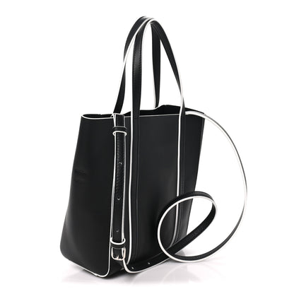 Balenciaga Smooth Calfskin Logo Double Sided XXS Everyday Tote Black White 3 of 9