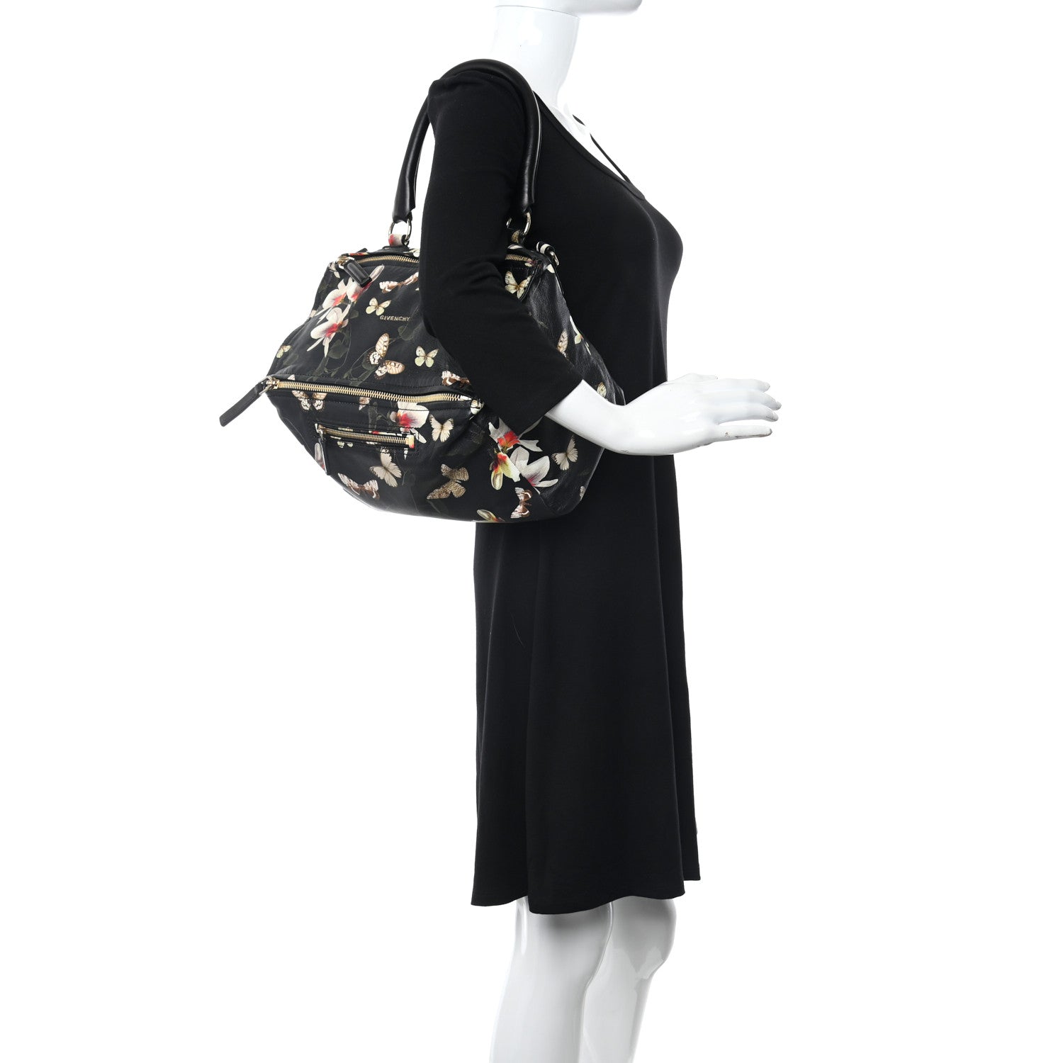 Givenchy Lambskin Magnolia Print Medium Pandora Black 2 of 10