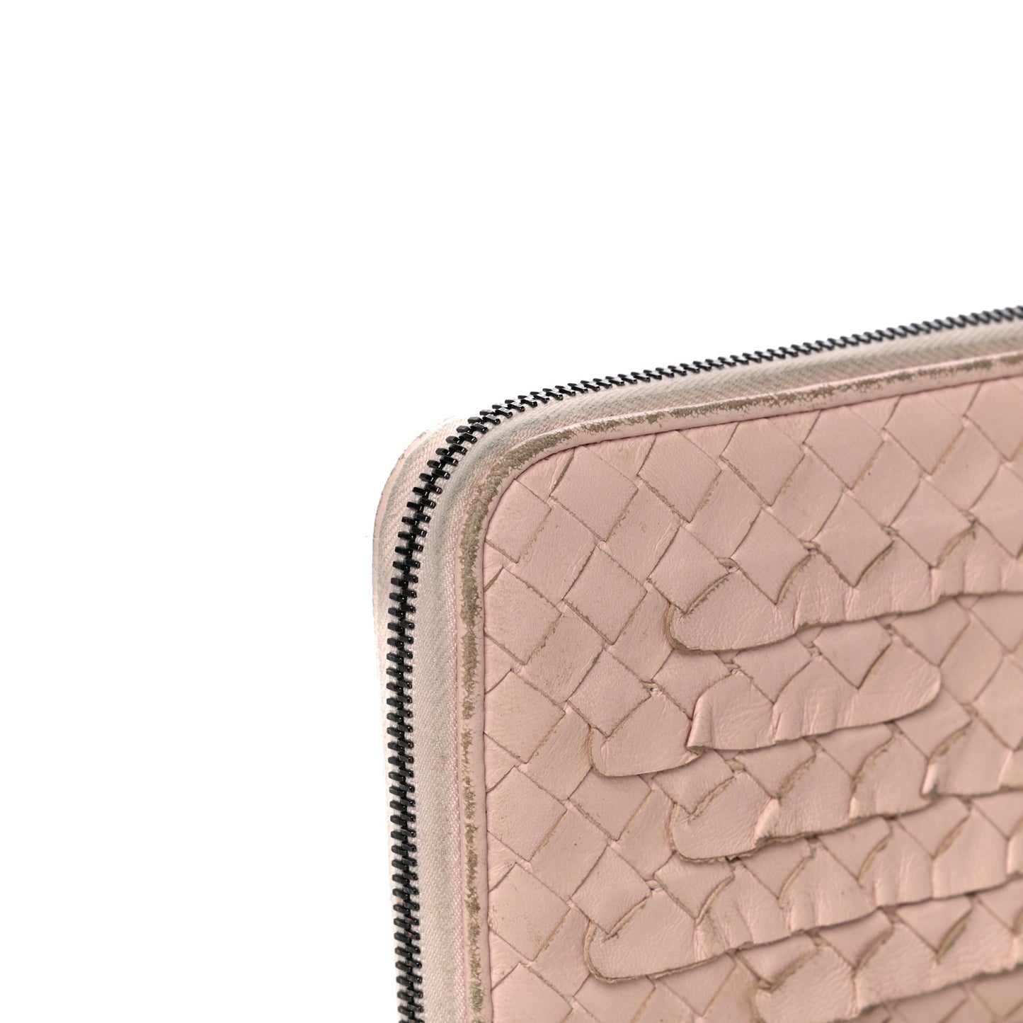 Nappa Intrecciato Zip Around Wallet Petal Pink