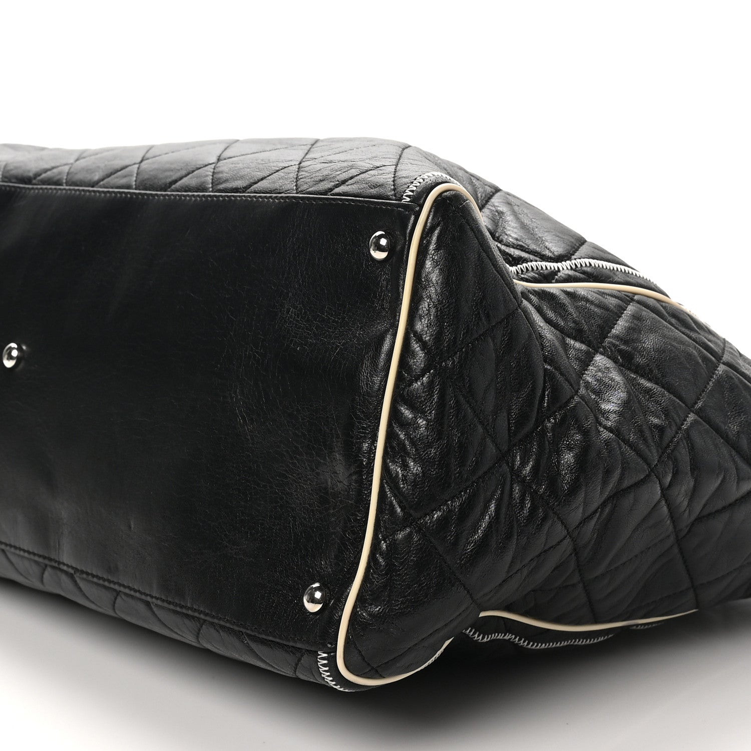 Chanel Lambskin Quilted Large East West Tote Black 10 of 10