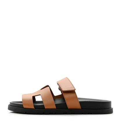 Hermes Calfskin Womens Chypre Sandals 39 Naturel 1 of 10