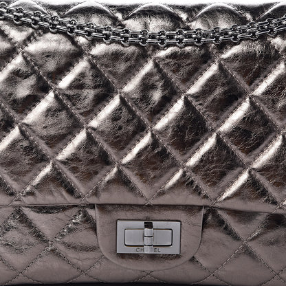 Chanel Metallic Aged Calfskin Quilted 2.55 Reissue 226 Argent Fonce 8 of 11
