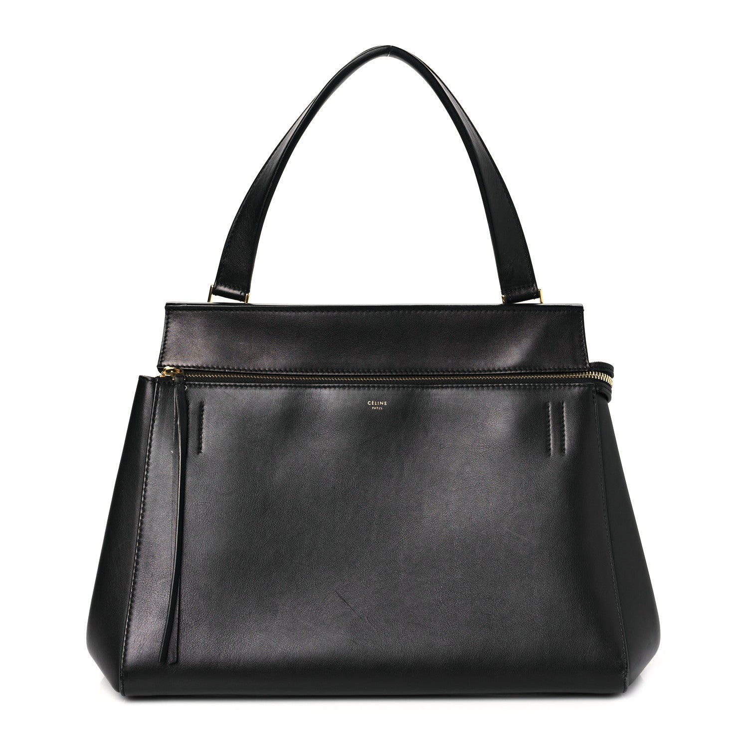 Celine Smooth Calfskin Medium Bi-Color Edge Shoulder Bag Black Navy 1 of 8