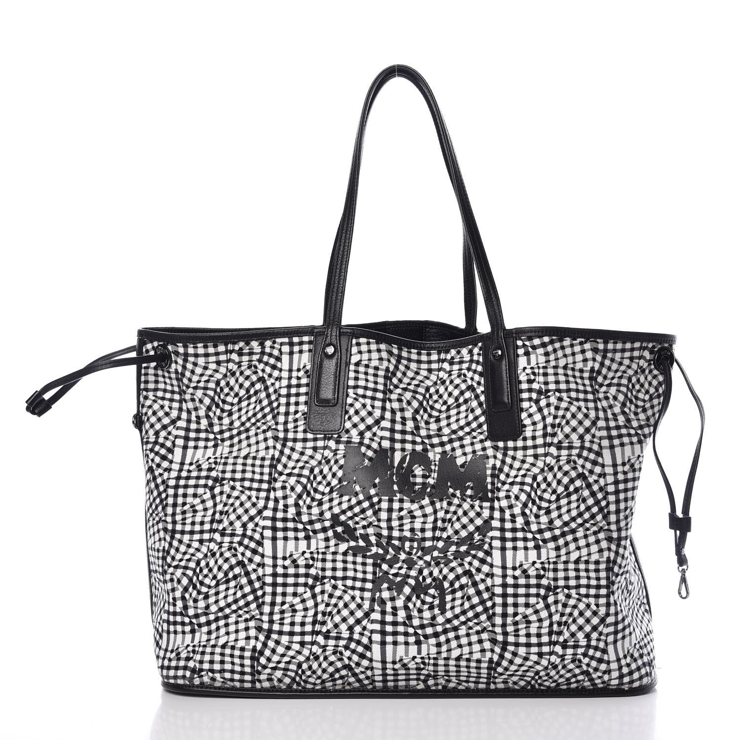 MCM Visetos Large Liz Reversible Shopper Tote Black 3 of 20