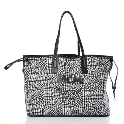 MCM Visetos Large Liz Reversible Shopper Tote Black 3 of 20