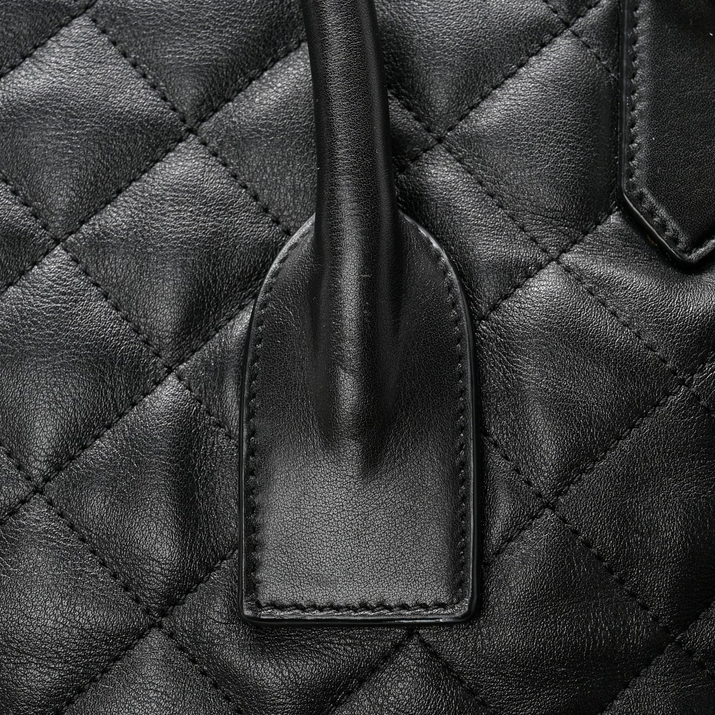 Calfskin Quilted ES Giant Travel Bag Black
