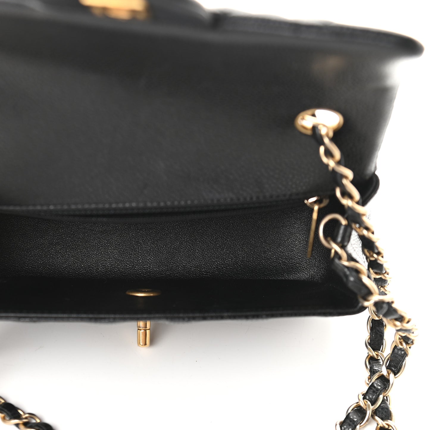 Caviar Quilted Mini Rectangular Flap Black