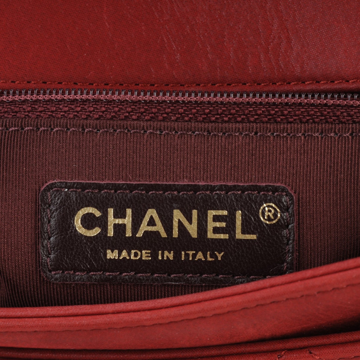 Suede Calfskin Jumbo Happy Stitch Flap Red