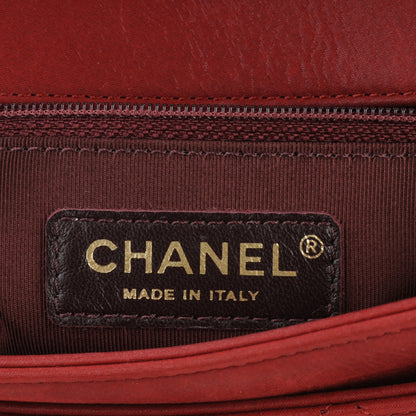 Chanel Suede Calfskin Jumbo Happy Stitch Flap Red 5 of 9