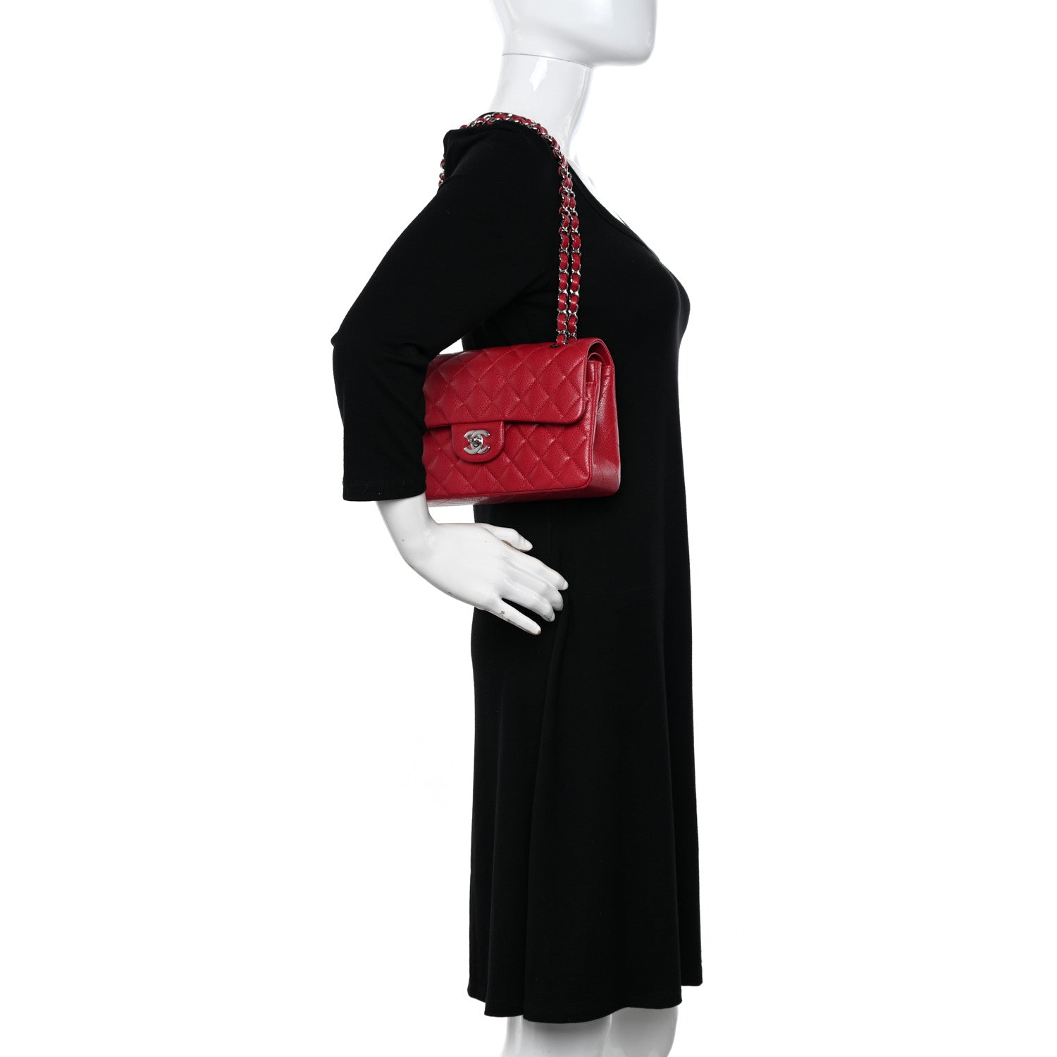 Chanel Caviar Quilted Small Double Flap Dark Pink 2 of 10