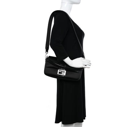 Fendi Satin Karung Crystal Baguette Black 2 of 11