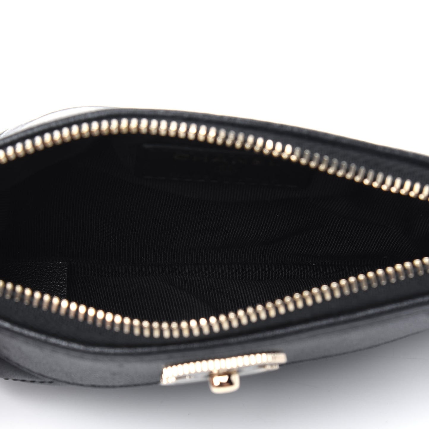 Sheepskin Quilted Small Vintage Mademoiselle Cosmetic Case Black