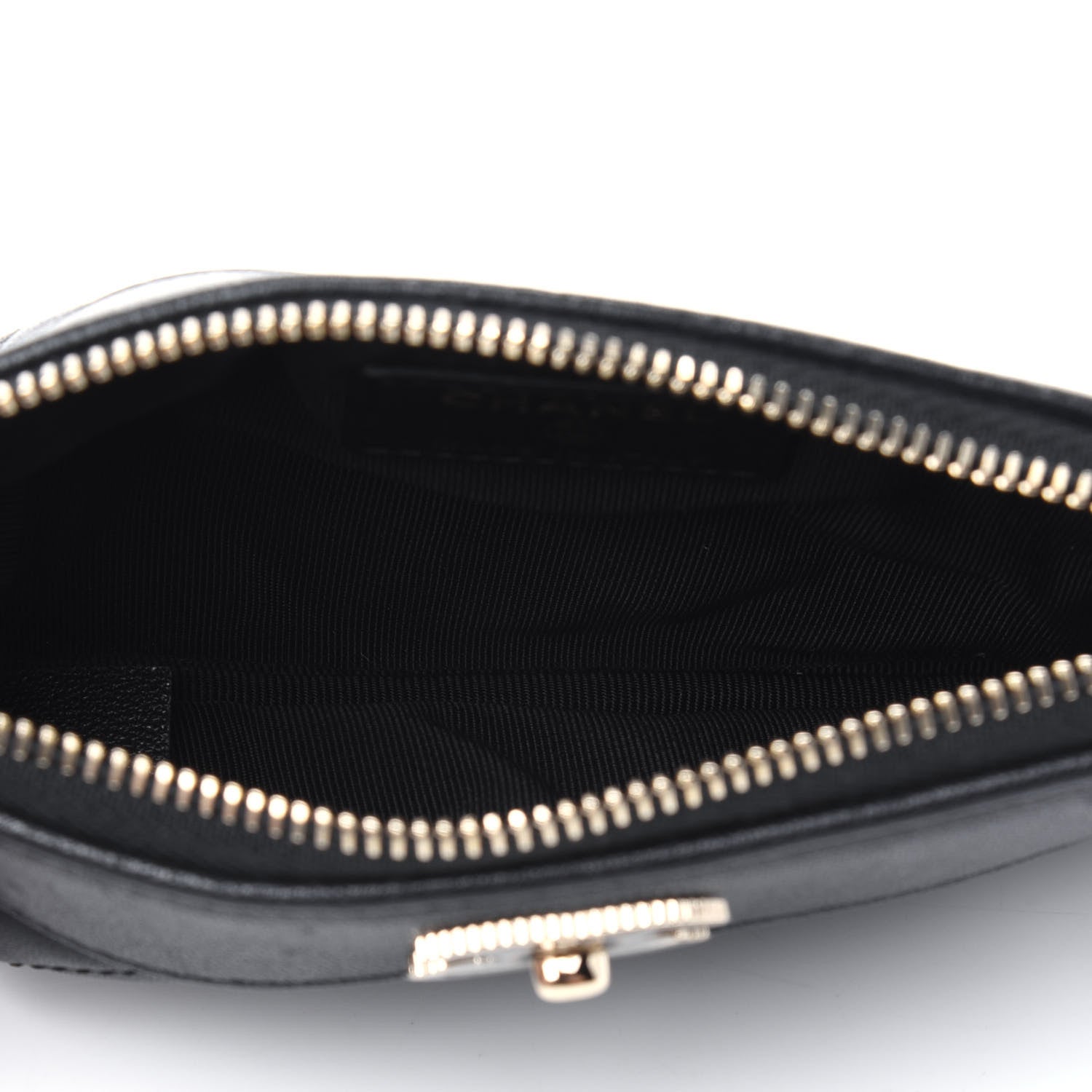 Chanel Sheepskin Quilted Small Vintage Mademoiselle Cosmetic Case Black 4 of 5