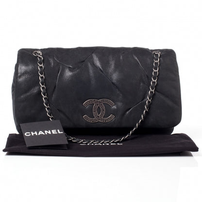 Chanel Iridescent Calfskin Glint Flap Black 10 of 10