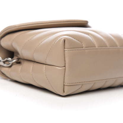 Saint Laurent Calfskin Y Quilted Monogram Toy Loulou Chain Satchel Dusty Grey 7 of 9