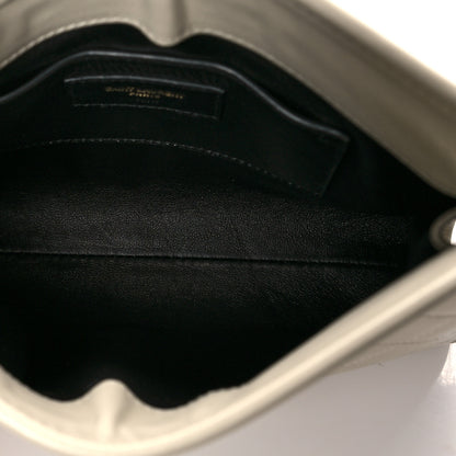Saint Laurent Lambskin Quilted Monogram Baby Victoire Chain Clutch Blanc Vintage 5 of 9