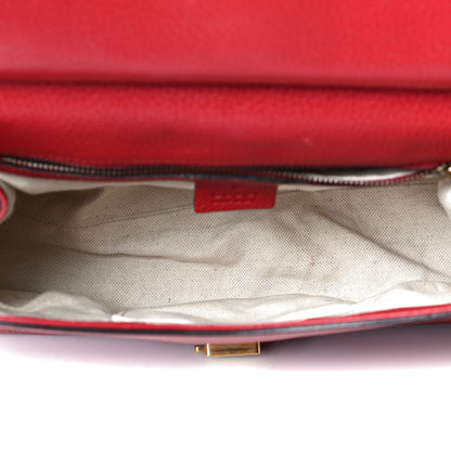 Gucci Calfskin Small GG Marmont Top Handle Bag Vulcanic Red 5 of 7